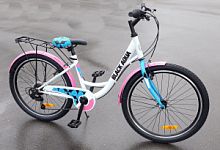 Велосипед BLACK AQUA CITY 1421 V matt 24" (белый-розовый)