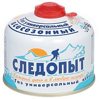Баллон газовый 230г "Следопыт", резьбовой клапан (всесезонный)  25606