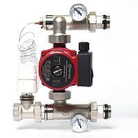 Смесительный узел для тёплого пола "Thermofix" (без насоса и байпаса, с термостаб.) (1") (TF-MS02)