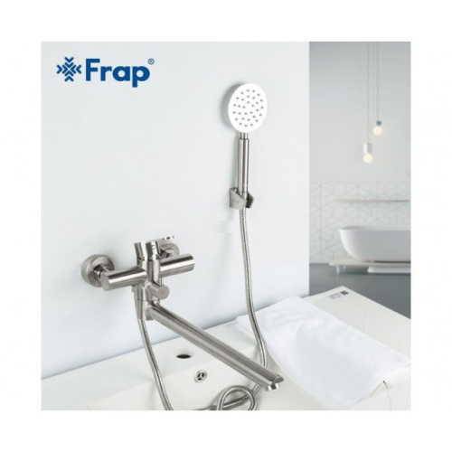 Смеситель ванн шар FRAP встр/диверт,нерж F22801 Смеситель ванн шар FRAP встр/диверт,нерж F22801