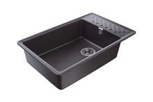 Мойка GRANFEST QUARZ-51  1 чаша+крыло 760х480 (ЧЕРНЫЙ)
