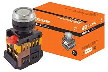 TDM ABLFS-22 кнопка управления прозрачн. d22мм неон/230В 1з+1р (10!) SQ0704-0033