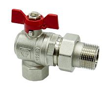 Кран шаровый с американкой угловой  1/2" В/Н Бабочка Белая HLV (112/14)
