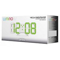 Perfeo LED часы-будильник "LUMINOUS", белый корпус / белая подсветка (PF-663) PF_5200