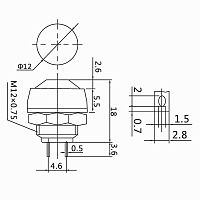 REXANT выкл-кнопка 250V 1А (2с) ON-OFF б/фикс красная Micro (PBS-33В)(10!) 36-3050