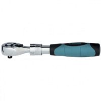 Ключ трещотка GROSS 1/4" 150-200 мм Телескопический CrV, хромир., 2-х комп. рукоятка 14074