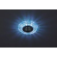 Светильник ИВО, ЭРА, DK LD3 SL WH+ВL, LED-10w GU5.3 MR-16, хрус/металл, декор.прозр/черн (бел+голуб)