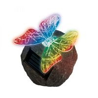 "Uniel св-к на солн.батарее плавающ. 1LED RGB 10x10см кауч/пластик USL-S-116/RT085 Butterfly on rock