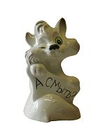 Подставка под ерш (+ ершик) "Кот-хулиган" серый  к 42699