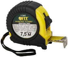 Рулетка FIT СТАЙЛ 7,5 м х 25 мм Прорезин. корпус 17307