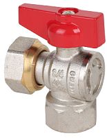 FNL11 Кран шаровый угловой латунный  1/2"(CW617N) полнопроходной с накидной гайкой бабочка подключе