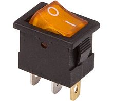 Выключатель клавиш. 250V ON-OFF желт. с подсв.  mini (RWB-206-1 SC-768) 36-2172