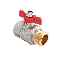 Кран шаровый полнопроходной MVI 1/2" вн-нар, бабочка