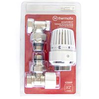 Комплект "Thermofix" (клапан угловой + термоголовка+клапан настроечный) (1/2")