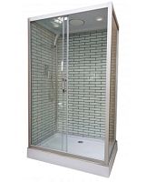 Душевая кабина ДАНА-36K 120*80*212 низкий поддон, белый кирпич (4 места) 
