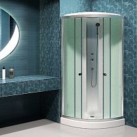 S001 Душ.каб 90*90,низ.под,риф.ст., 3 к.