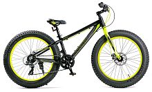 Велосипед BLACK AQUA Fat 2421 D matt 24" 2018 хаки-лимон.