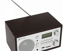 Радиоприемник БЗРП РП-320, УКВ/СВ, 220V, USB,SD,Bluetooth, часы/буд., стерео, темный,21х13,5х11 см.