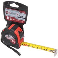 Рулетка BARTEX 5 м х 25 мм Обрезин. корпус, с фиксатором 310325