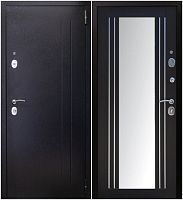 Дверь Прогресс Зеркало букле черный/Бьянко 860 R