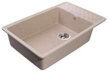 Мойка GRANFEST QUARZ-51  1 чаша+крыло 760х480 (ПЕСОК)