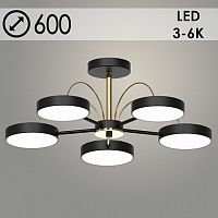 Люстра XI3219/5 BK+GD черный/золото 90W LED 3000-6000K d600 h210 HN22