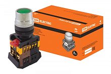 TDM ABLF-22 кнопка управления зелен. d22мм неон/230В 1з+1р (10!) SQ0704-0002