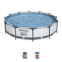 Бассейн каркасный Bestway, 366х76 см, Steel Pro Max, 56416BW, ф-насос, 6473 л