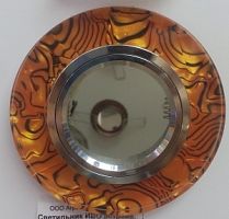 Светильник ИВО, Feron, 8044-2 ВR+ВК/SL, LED-3w GU4 MR-11, стекло/металл, корич-черный/серебро