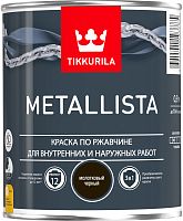 Краска для металла по ржавчине 3в1 молотковая METALLISTA TIKKURILA (0,9л) Черная