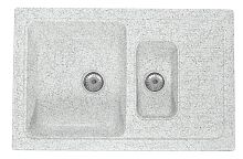Мойка мрамор FOSTO КМ 77-49 SGA-210 ПРЯМОУГ. 1,5-чаша, цвет олово,772*495*185 , С СИФОНОМ