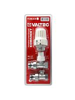 Комплект "Valtec" (клапан прямой + термоголовка+клапан настроечный) (1/2") (Vt.046.N.04)