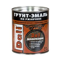 Грунт-эмаль 3в1 Dali Молотковая Коричневая. 2л.